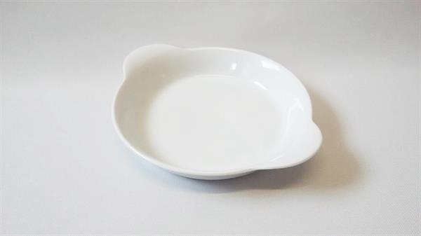 Portionsfad / Gratinfad, hvidt porcelæn, dia. 17,5 cm
